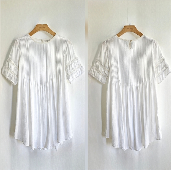 🇨🇦 Aritzia Wilfred White Sonore Embroidery Dress - Picture 12 of 16